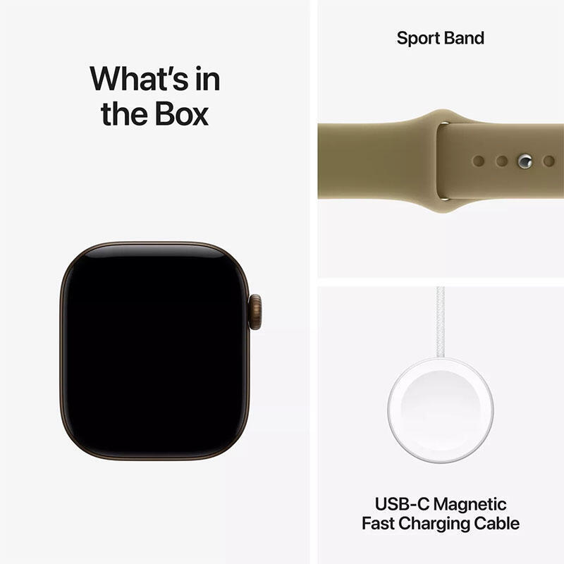 Apple Watch Series 12 GPS 42mm Dark Bronze Aluminium Case With Olive Sport Band MJEF4 S/M