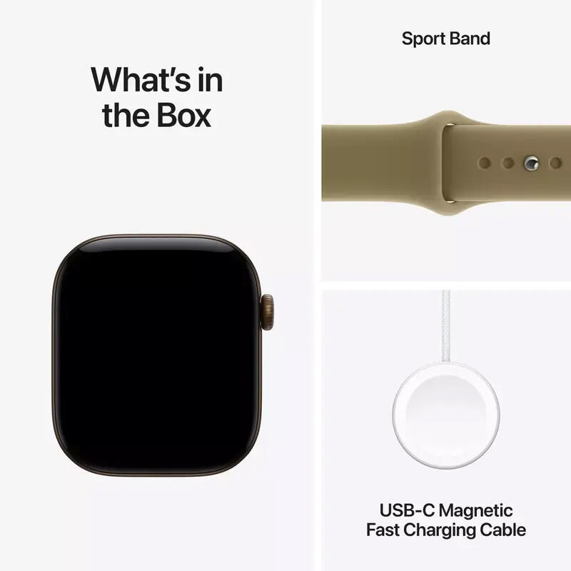 Apple Watch Series 12 GPS 46mm Dark Bronze Aluminium Case With Olive Sport Band MJEQ4 S/M