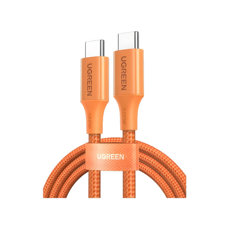 Ugreen 100W Type-C To Type-C PD Fast Charging Braided Cable 1m 95493 Orange