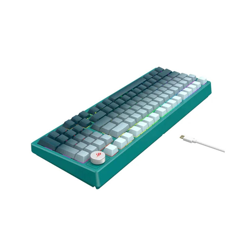 საუკეთესო ფასი │ Havit HV-KB899L Gaming Keyboard White/Green კლავიატურა ...