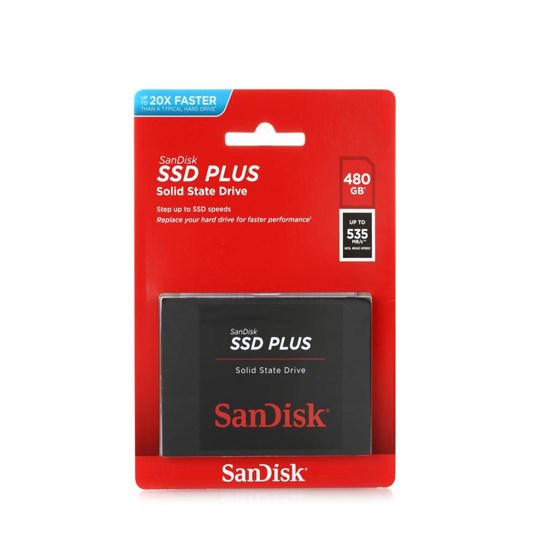 SanDisk SSD Plus 480GB Solid State Drive 2.5 SATAIII, Read 535MB/s, Write 445MB/s SDSSDA-480G