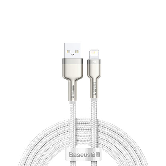 Baseus Cafule Series Metal Data Cable Lightning 2 4a 2m Caljk B02 White დაბალი ფასები