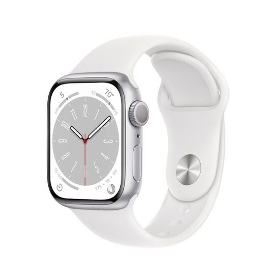 Apple Watch Series 8 GPS 45mm Silver Aluminum Case With White Sport Band MP6Q3 M L Best price installments and delivery Zoommer